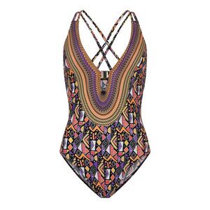 Zoggs Womens/Ladies Culture Jam Cross Back One Piece Bathing Suit / Multicolored